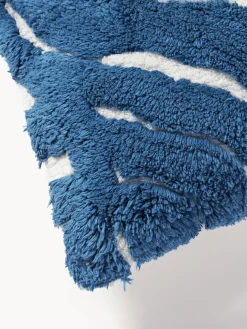 Funda de cojín de algodón capitoné de motivo vegetal Sela