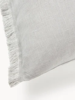 Funda de cojín de lino con flecos Luana