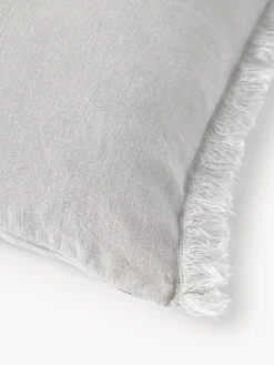 Funda de cojín de lino con flecos Luana