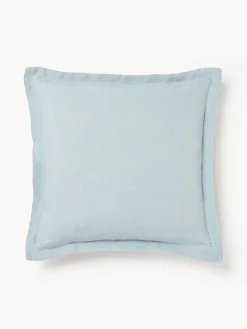 Funda de cojín de lino con dobladillo elevado Taryn