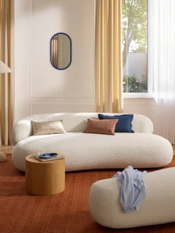 Funda de cojín de lino con dobladillo elevado Taryn