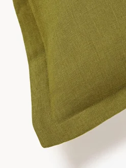 Funda de cojín de lino con dobladillo elevado Taryn