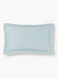 Funda de cojín de lino con dobladillo elevado Taryn