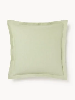 Funda de cojín de lino con dobladillo elevado Taryn