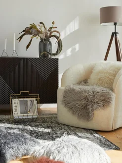 Funda de cojín de pelo sintético rizado Morten