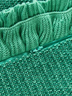 Funda de cojín de punto con volantes Pansy