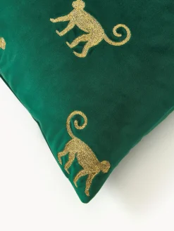 Funda de cojín de terciopelo bordada Legong