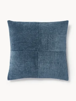 Funda de cojín de terciopelo de estructura lineal fina Fiona