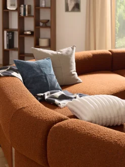 Funda de cojín de terciopelo de estructura lineal fina Fiona