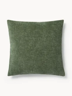 Funda de cojín de terciopelo de estructura lineal fina Fiona