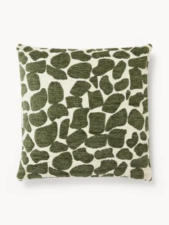 Funda de cojín en tejido bouclé y chenilla Nenda