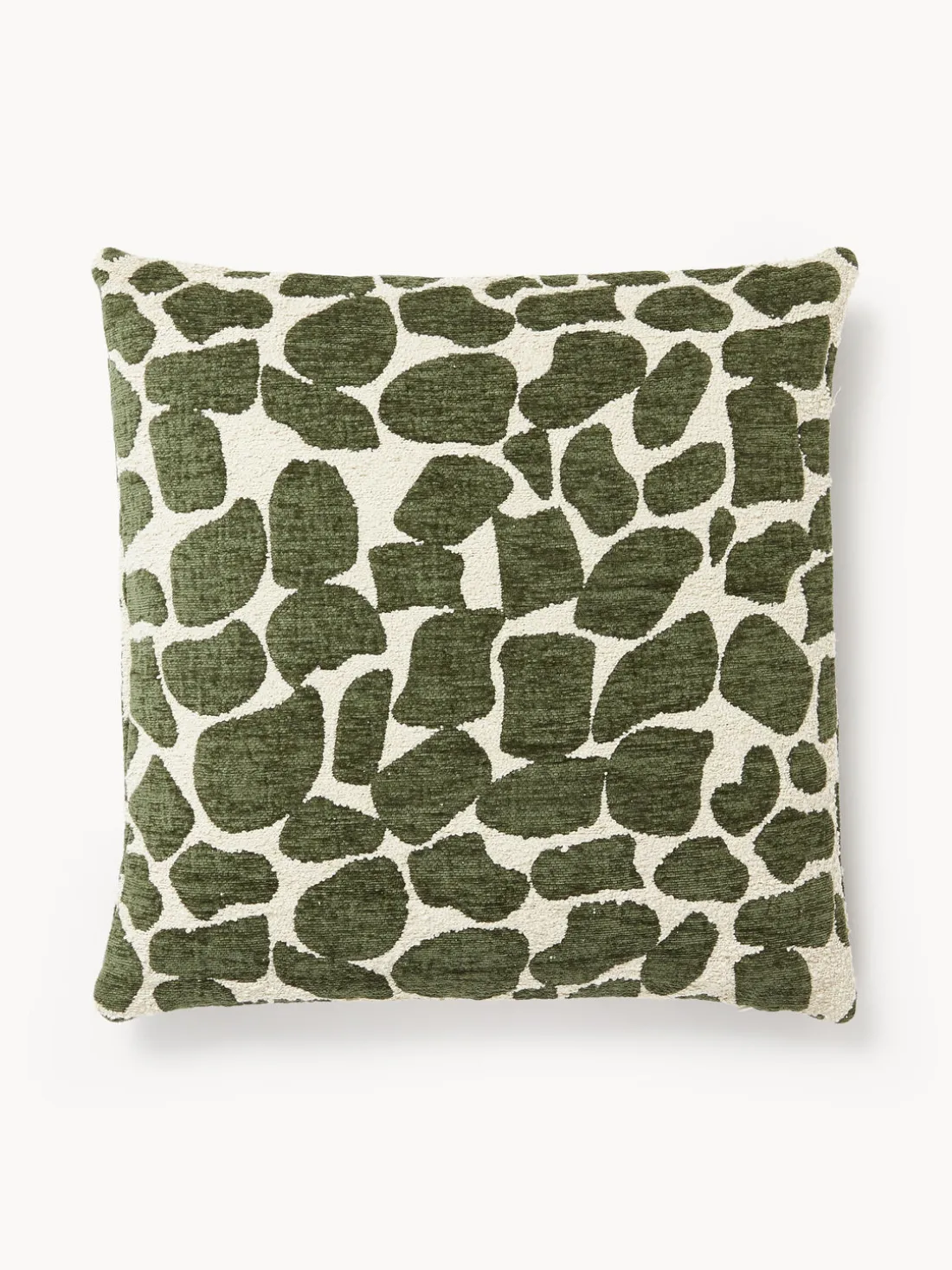 Funda de cojín en tejido bouclé y chenilla Nenda