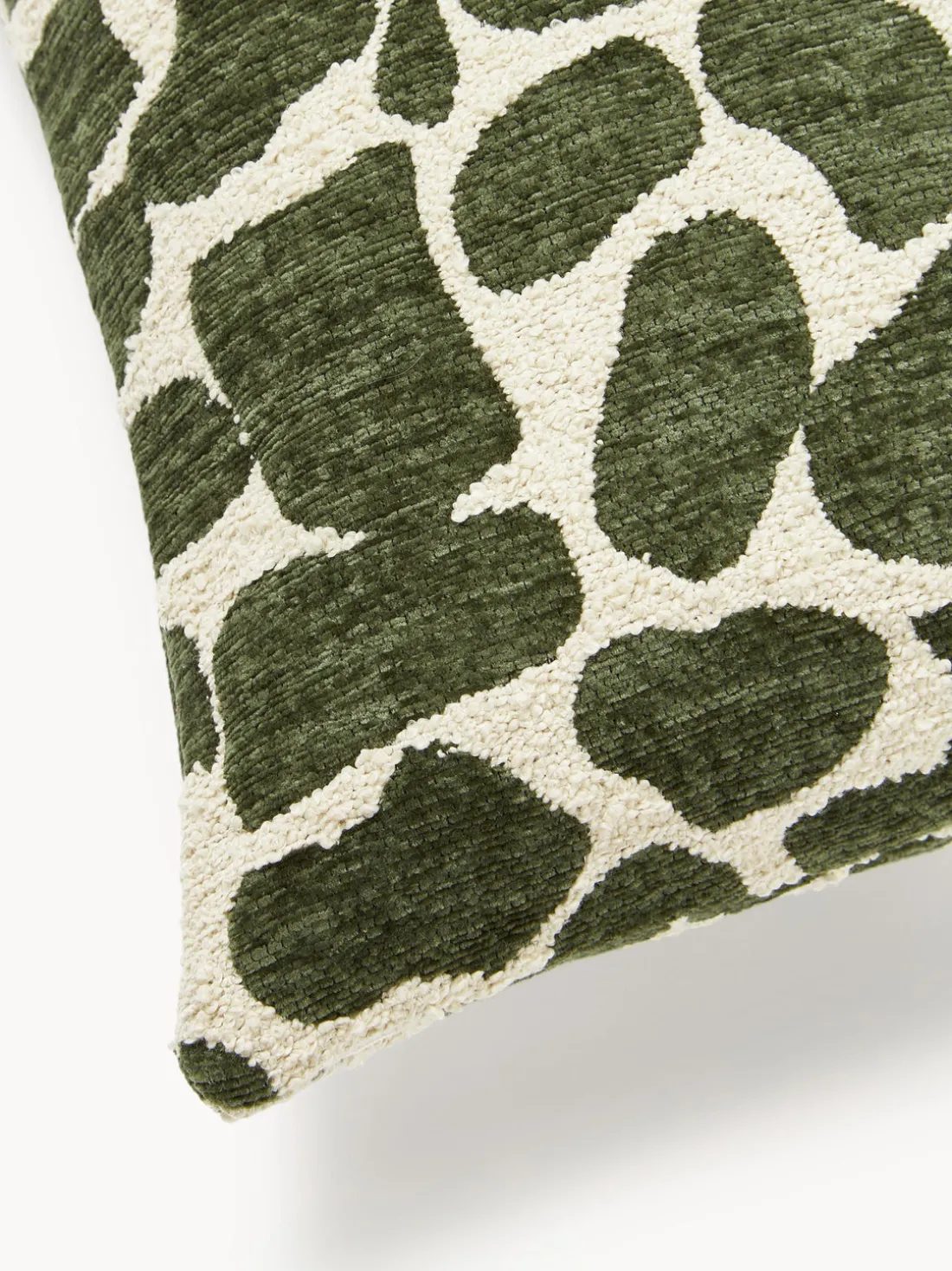 Funda de cojín en tejido bouclé y chenilla Nenda