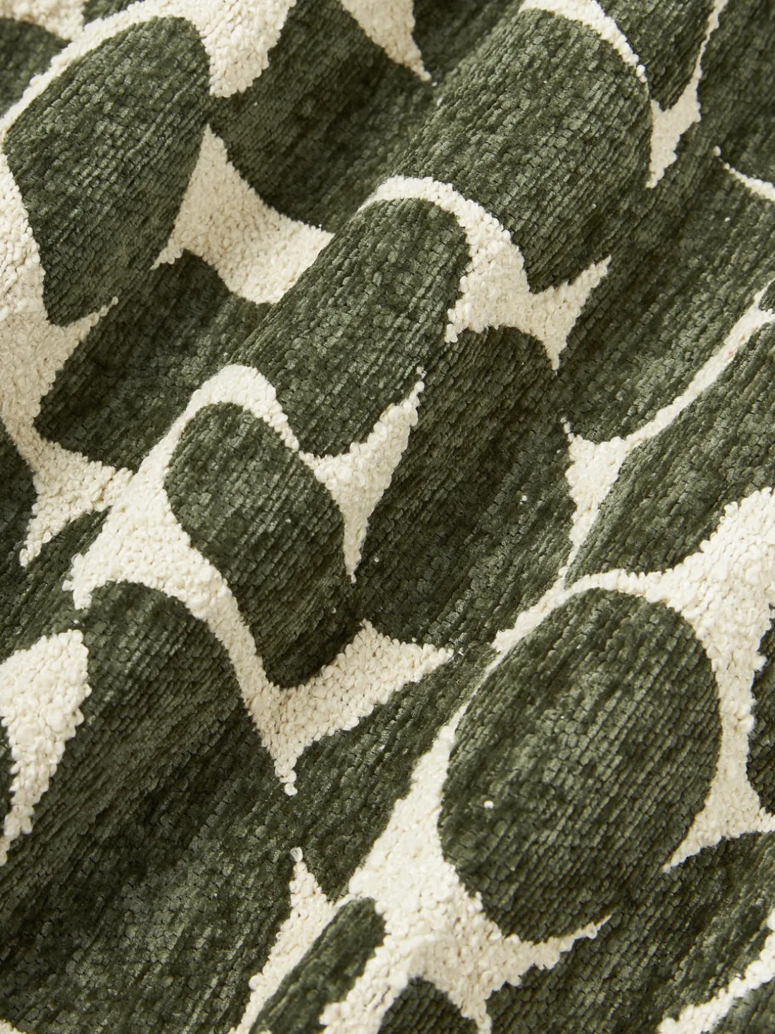 Funda de cojín en tejido bouclé y chenilla Nenda