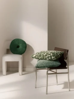 Funda de cojín en tejido bouclé y chenilla Nenda