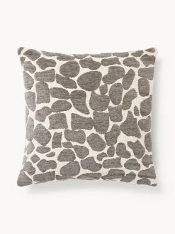 Funda de cojín en tejido bouclé y chenilla Nenda