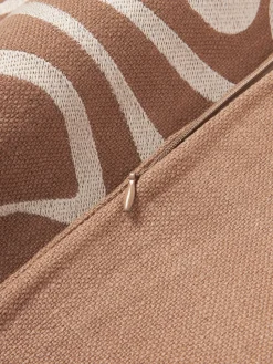 Funda de cojín para exterior con estampado de ondas bordadas Shanti