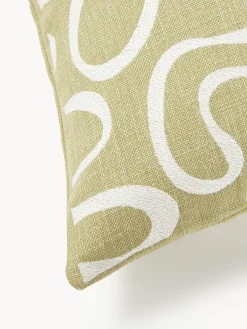 Funda de cojín para exterior con estampado de ondas bordadas Shanti