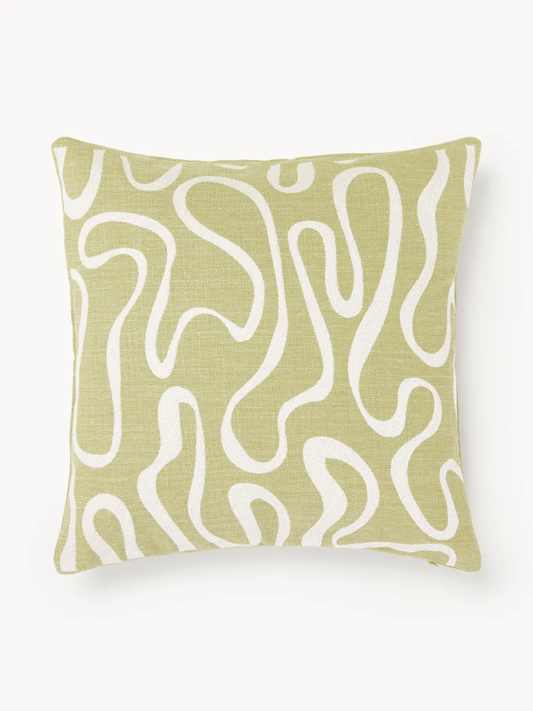 Funda de cojín para exterior con estampado de ondas bordadas Shanti