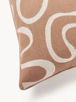 Funda de cojín para exterior con estampado de ondas bordadas Shanti