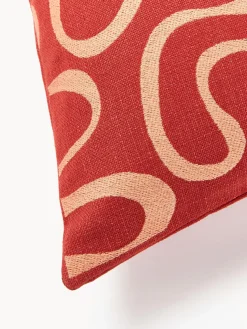 Funda de cojín para exterior con estampado de ondas bordadas Shanti