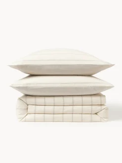 Funda nórdica de algodón lavado a rayas Caspian