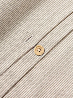 Funda nórdica de franela con rayas finas Javon