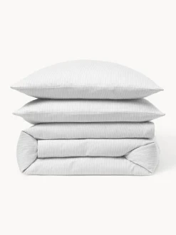 Funda nórdica de franela con rayas finas Javon