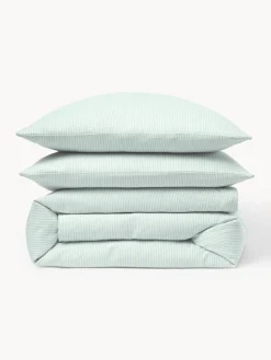 Funda nórdica de franela con rayas finas Javon