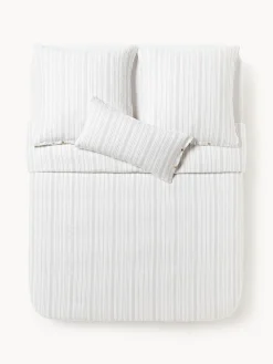 Funda nórdica de lino lavado con rayas Telma