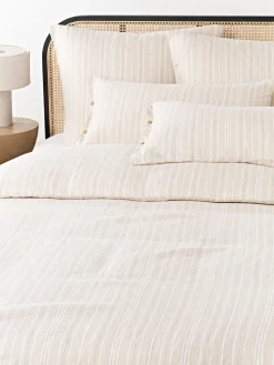 Funda nórdica de lino lavado con rayas Telma