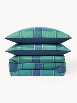 Funda nórdica de percal a cuadros con ribete Scarlet