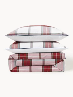Funda nórdica de percal a cuadros con ribete Scarlet