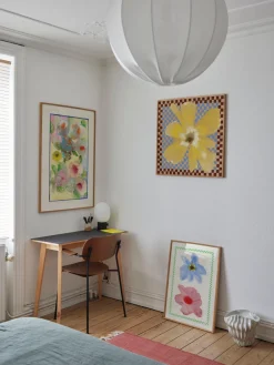 Impresión digital Flower With Checks 01