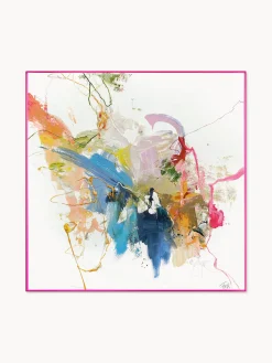 Impresión sobre lienzo acabada a mano enmarcada Confidential Pink