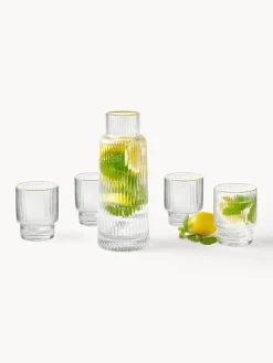 Jarra con relieve y borde dorado Minna, 1,1 L