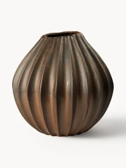 Jarrón artesanal con esmalte reactivo Wide, 40 cm