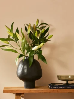 Jarrón artesanal de diseño de gres Saki, 40 cm