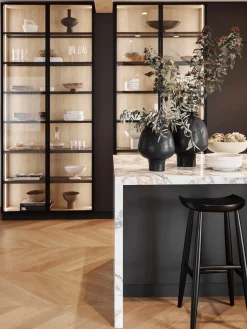 Jarrón artesanal de diseño de gres Saki, 40 cm