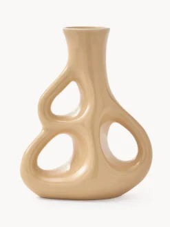 Jarrón de cerámica artesanal Three Ears, 21 cm