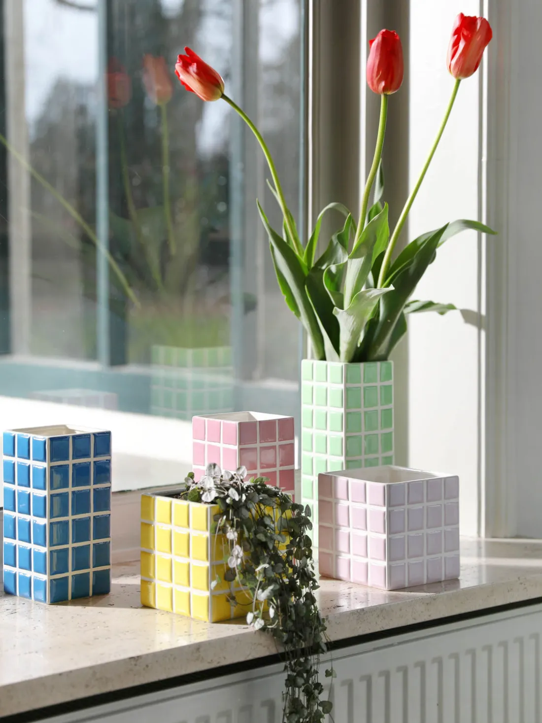 Jarrón de diseño Tile, 28 cm