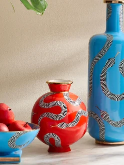 Jarrón de porcelana con detalle de oro Eden, 23 cm