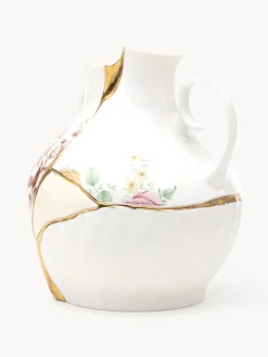 Jarrón de porcelana fina Kintsugi, 19 cm
