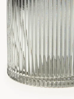 Jarrón de vidrio acanalado Lija, 30 cm