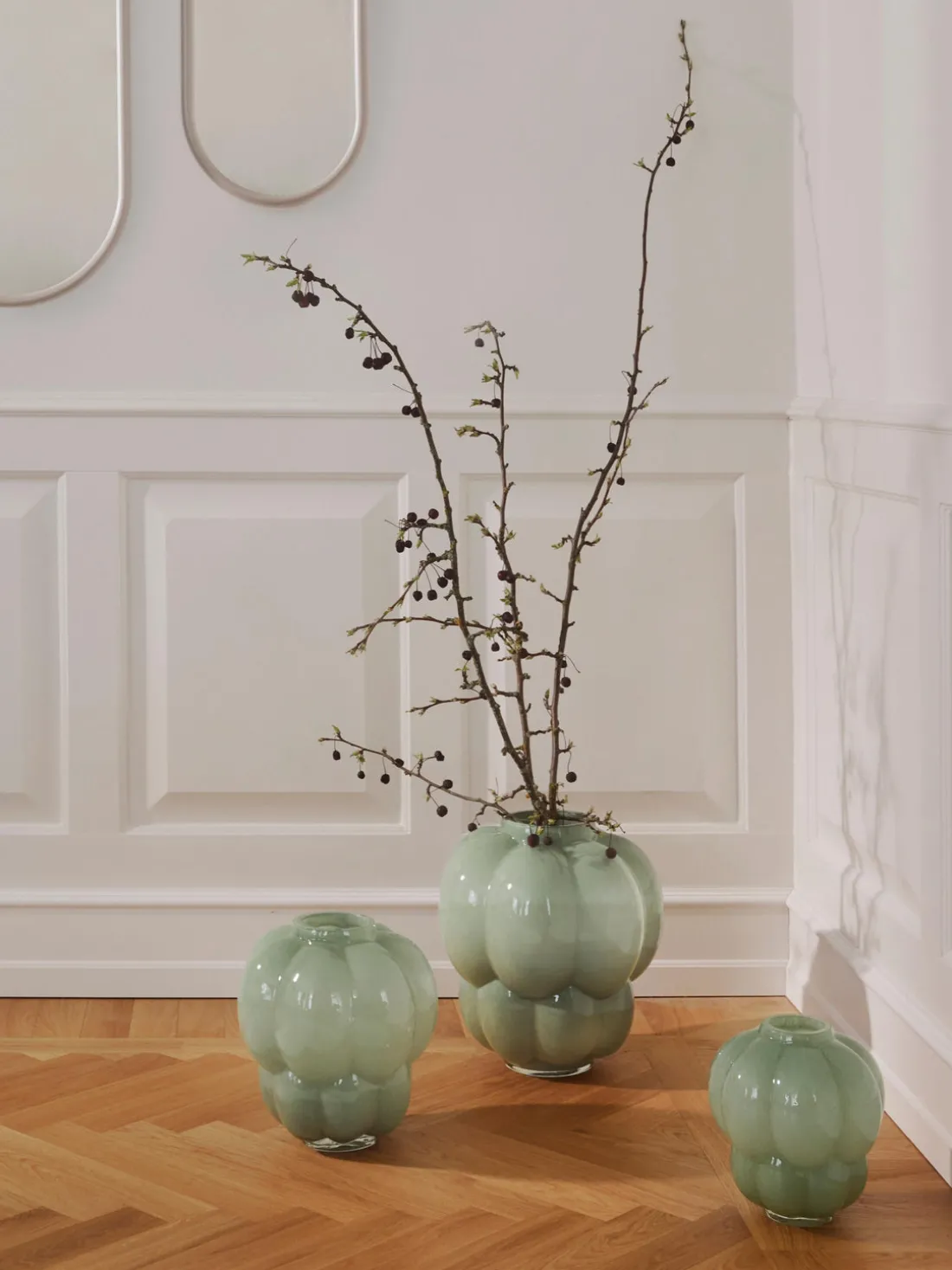 Jarrón de vidrio soplado Uva, 28 cm