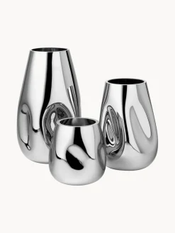 Jarrón pequeño de vidrio soplado artesanalmente Mirror, 17 cm