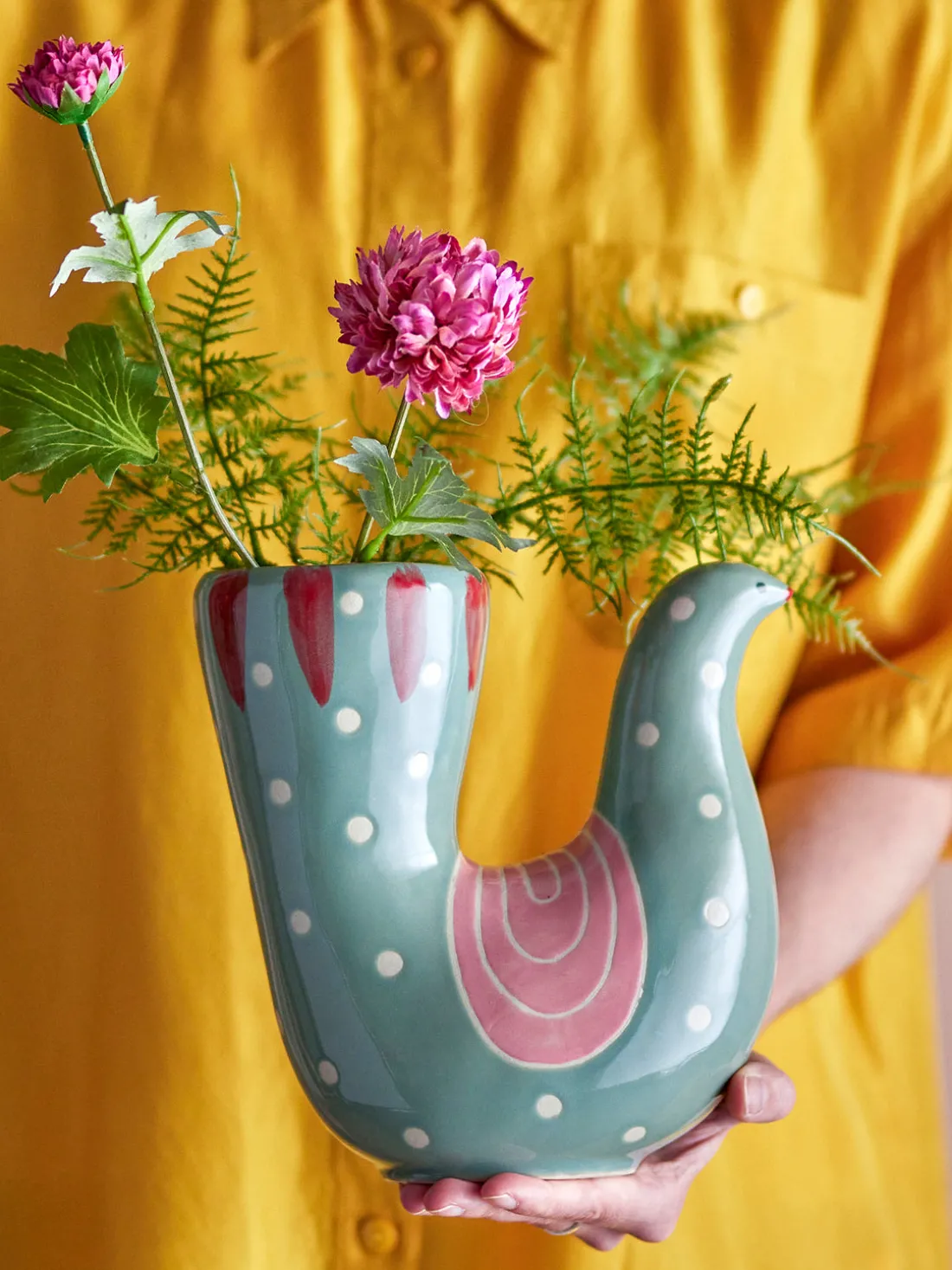 Jarrón pintado a mano Trudy, 19 cm