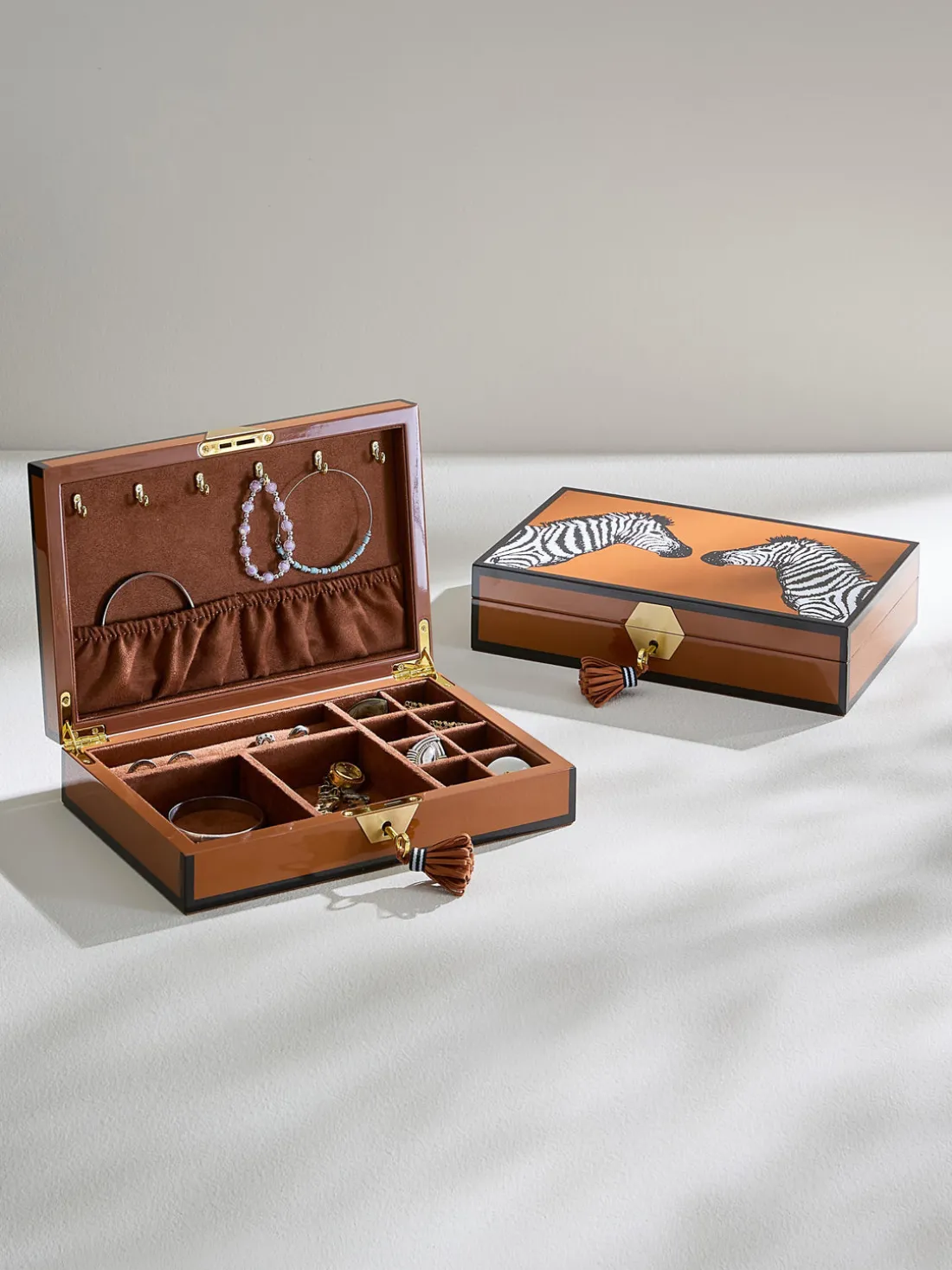 Joyero de madera Zebra