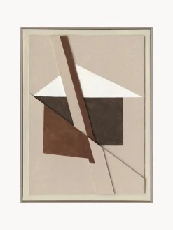 Lienzo pintado a mano con marco Brown Shapes