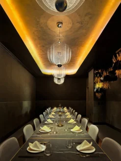 Lámpara de araña LED regulable Meshmatics